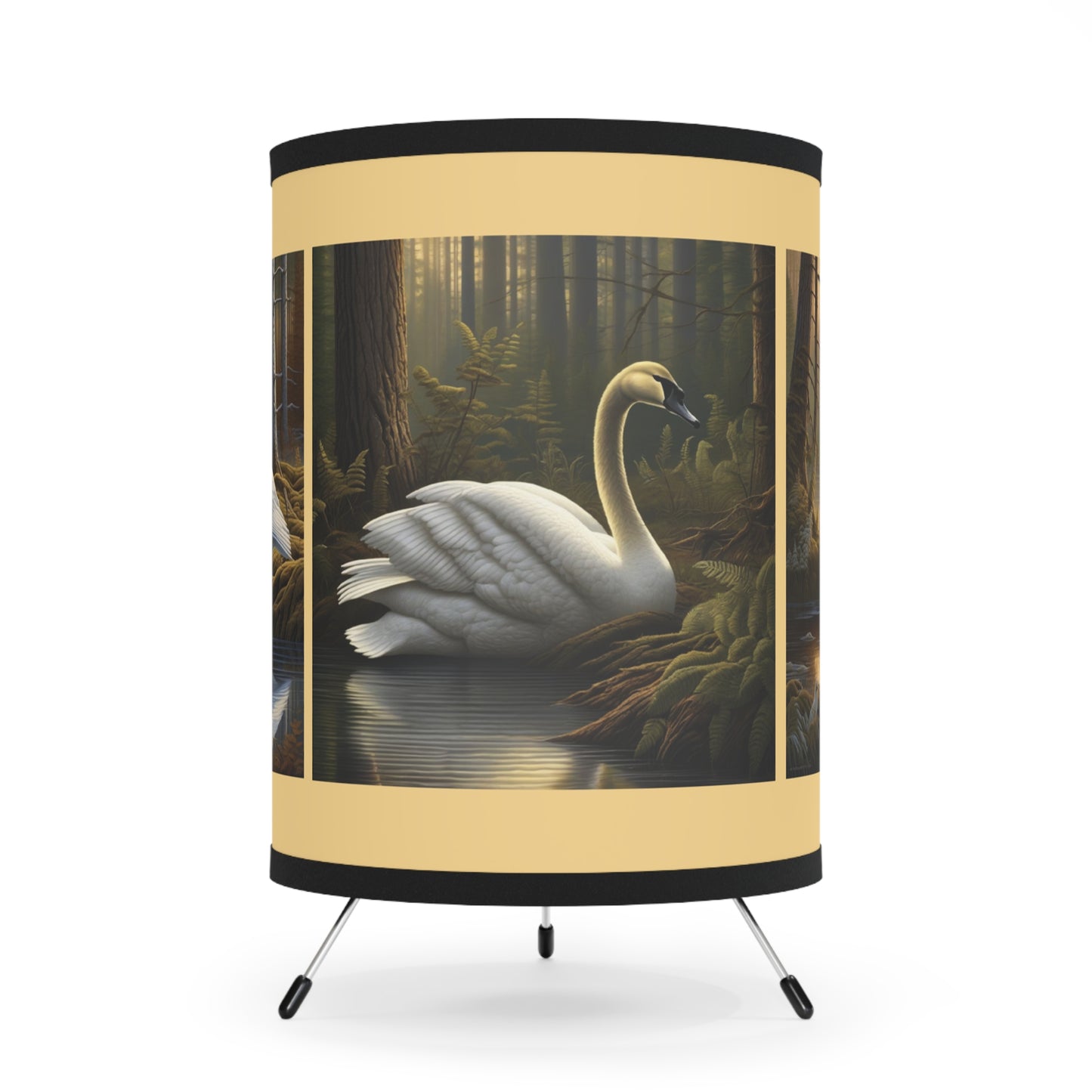 Swan Tripod Lamp with High-Res Printed Shade, US\CA plug