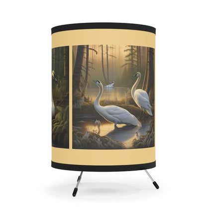 Swan Tripod Lamp with High-Res Printed Shade, US\CA plug