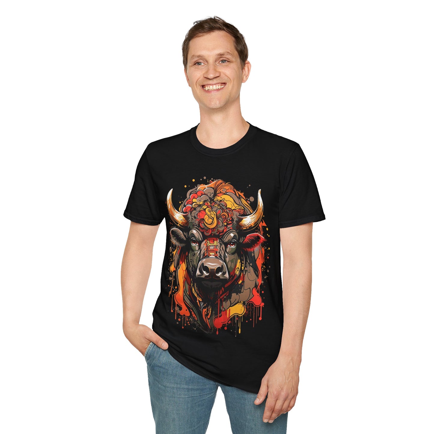 Bison head Softstyle T-Shirt