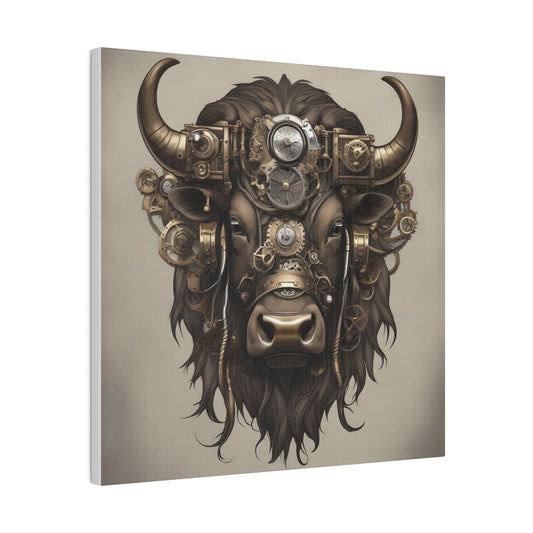 Steampunk Bison Matte Canvas