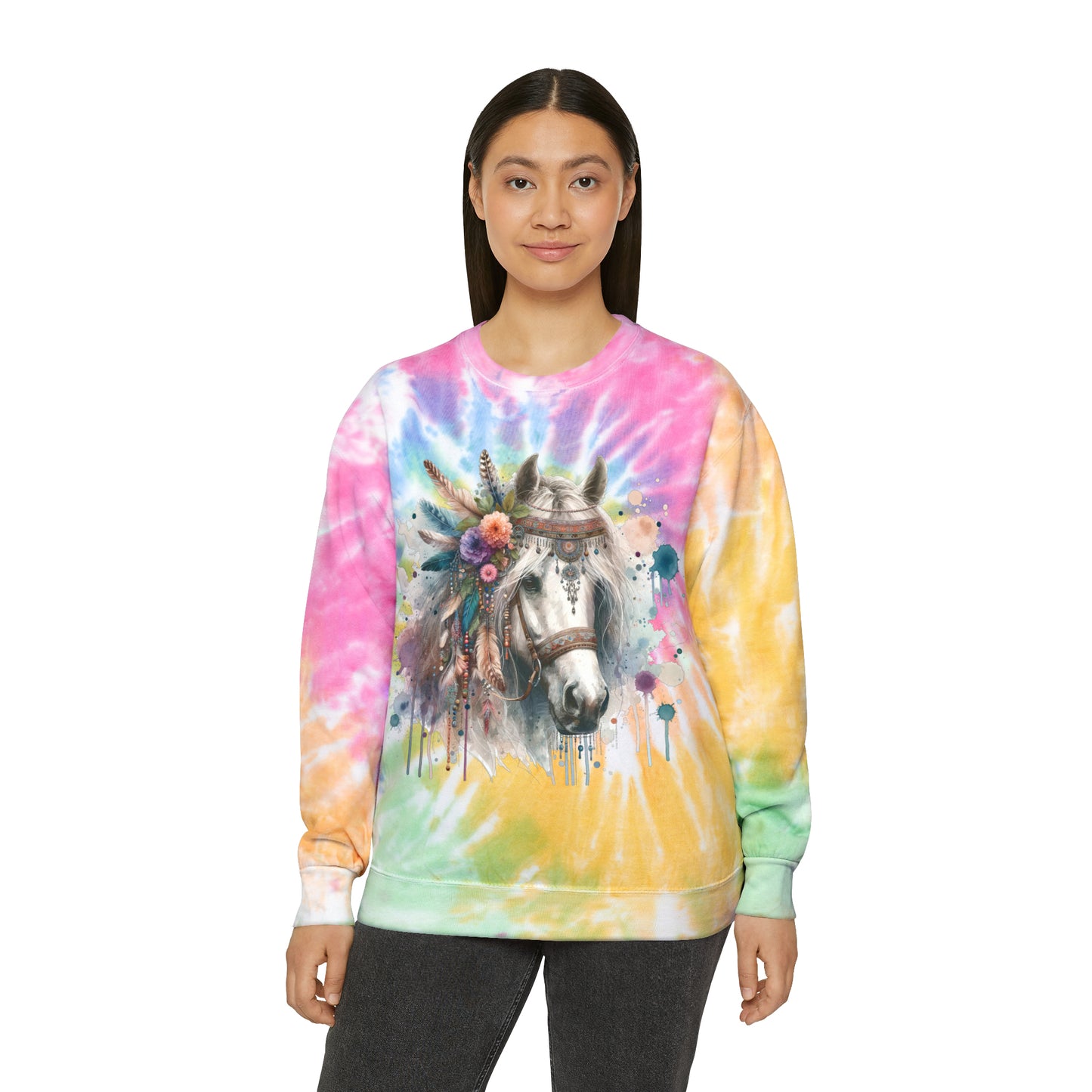 Boho Horse Tie-Dye Sweatshirt