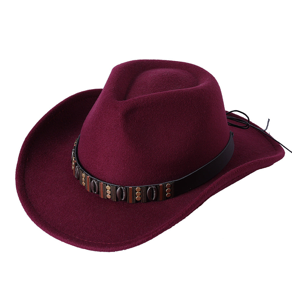 Woolen Hat Western Cowboy Top Hat Men's And Women's Curling Shell Accessories