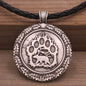 Viking Big Grizzly Bear Round Bear Claw Men's Necklace Alloy Pendant