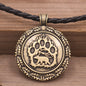 Viking Big Grizzly Bear Round Bear Claw Men's Necklace Alloy Pendant