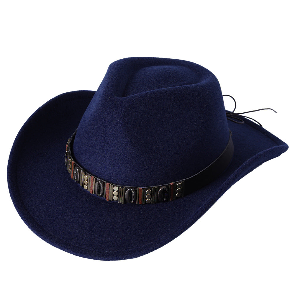 Woolen Hat Western Cowboy Top Hat Men's And Women's Curling Shell Accessories