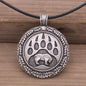 Viking Big Grizzly Bear Round Bear Claw Men's Necklace Alloy Pendant